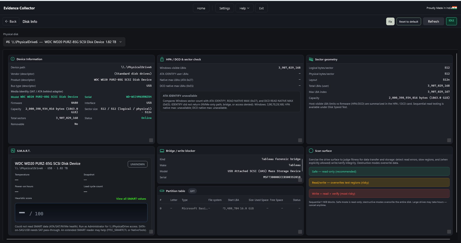 Disk Info workflow